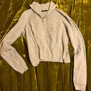 Brandy Melville Grey Quarter Zip
